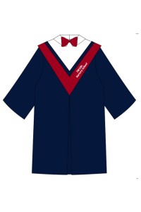 設計藍色白色紅色撞色畢業袍     訂製幼兒園畢業袍    100%polyester   東華三院幼兒園   畢業袍生產商   DA608